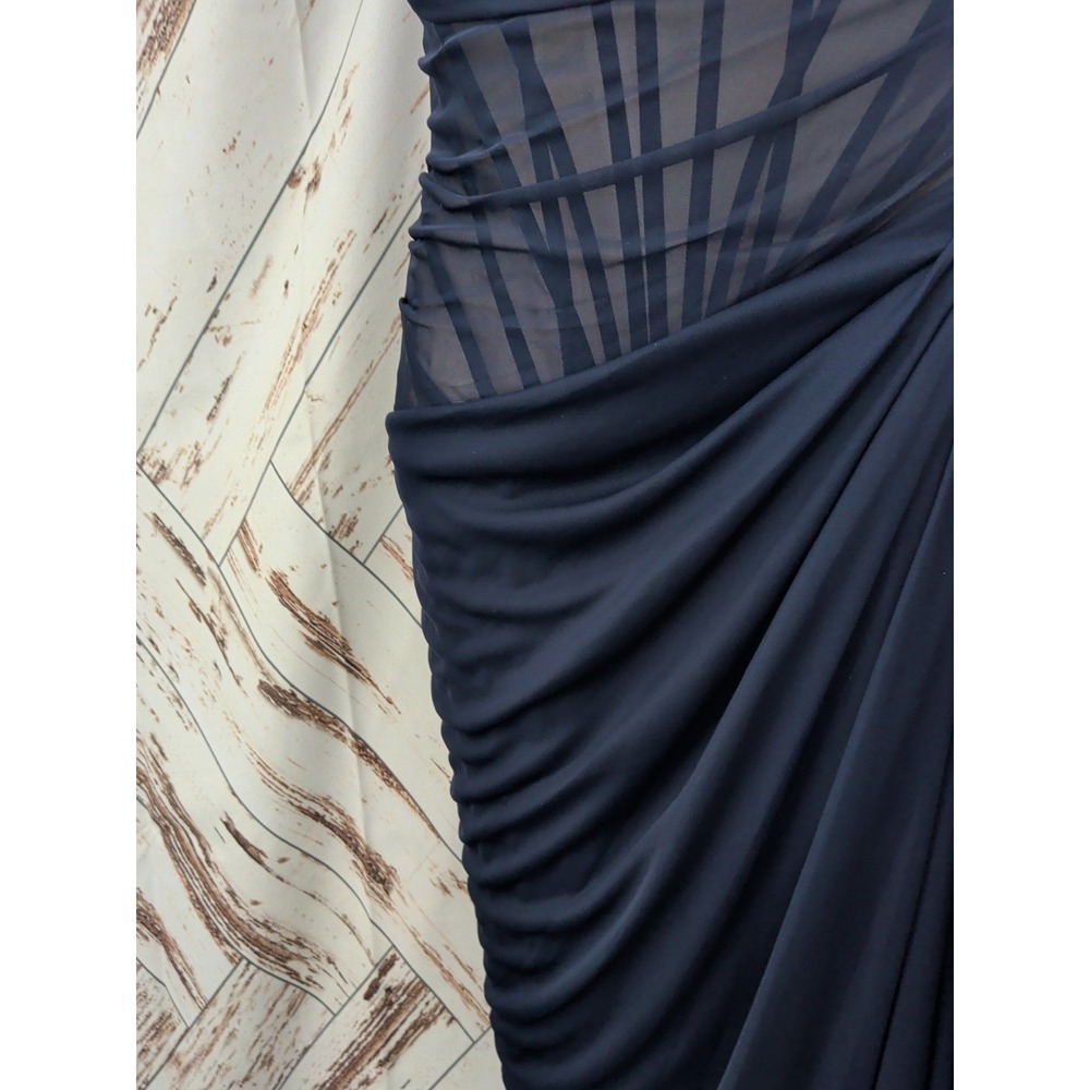 Ladivine CD387 - Versatile Neckline Ruched Evening Gown - Picture 4 of 13